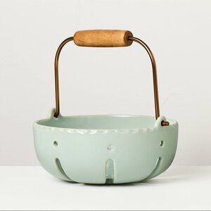 New! Stoneware Berry Serving Bowl with Handle in Peace Blue - Hearth & Hand 2026